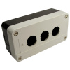 Кнопочный пост RUICHI GB2-B03, 3-х местный, IP40/IP65, 68х135х51 мм, открытой установки, черный/серый