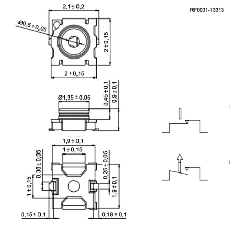 Высокочастотный разъем RUICHI RF0001-13313, под пайку