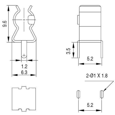 Держатель предохранителя RUICHI NF-004, 5х20 мм, Tin, 10 А