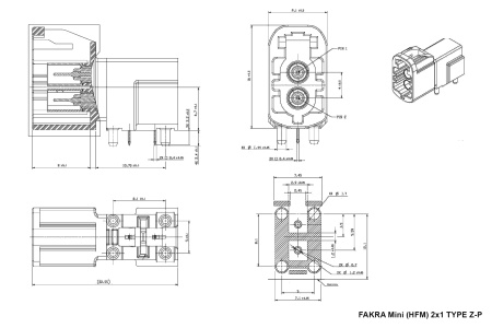 Высокочастотный разъем RUICHI серии FAKRA Mini (HFM) 2x1 TYPE Z-P (вилка)