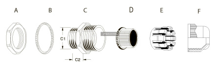Кабельный ввод ZTM-ELECTRO FBA21-10, никелированная латунь