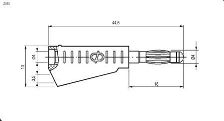 Штекер RUICHI Z040 4 мм составной штекер, зелёный, под пайку