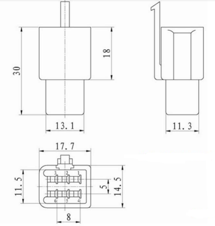 Разъём авт. соединитель RUICHI DJ7061A-2.8-11, 12/ 24 (DC) В