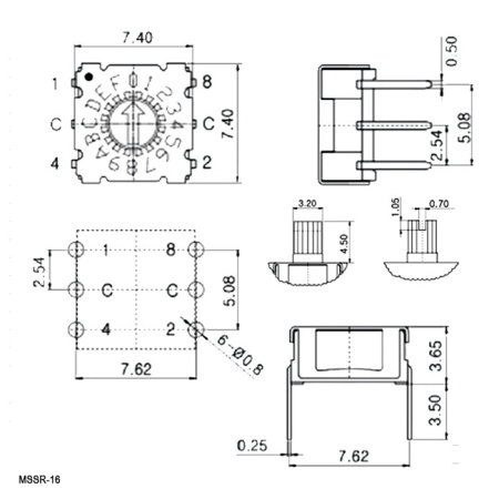 DIP-переключатель RUICHI MSSR-16