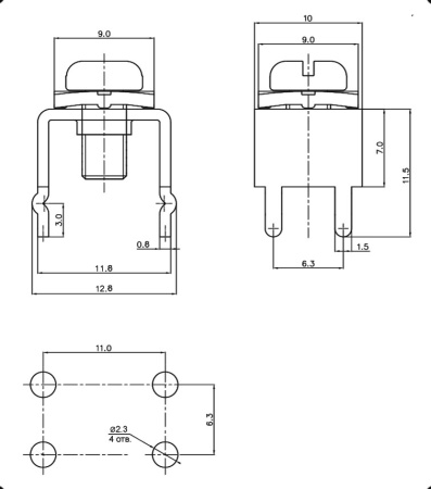 Клемма винтовая пластинчатая RUICHI K13 M4x9 мм, 18-14 AWG, лужёный металл