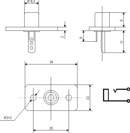 Разъем RCA RCA-113-b гн на панель (RS-181)