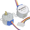 Электродвигатель шаговый RUICHI 28BYJ-48, 12 В, положений 1/64, шаг 0.18/0.09, 5 проводов, время полного оборота 4.096 с, -20...+70 °C