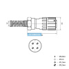 Разъём быстроразъёмный RUICHI FQ24-4pin TK-12, 4-х контактный