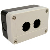 Кнопочный пост RUICHI GB2-B02, 2-х местный, IP40/IP65, 68х105х51 мм, открытой установки, черный/серый