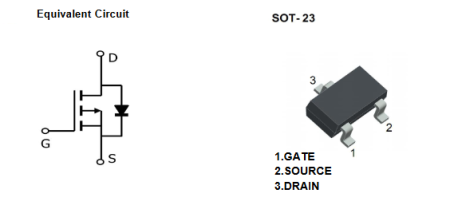 IRLML5203TRPBF KUU полевой транзистор (MOSFET), P-канал, -30 В, -3 А, SOT-23
