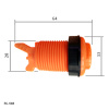 Кнопка GMSI RUICHI RC-1008-64-R, 28 мм, 12 А, 20 мОм, круглая, цвет красный, с резьбой и черным прижимным кольцом