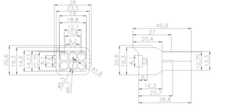 Разъём авт. соединитель RUICHI DJ7065F-2.2-11, 12/ 24 (DC) В