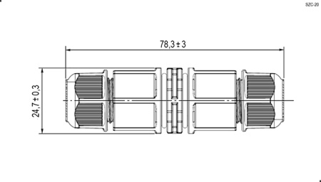Разъём герметичный SZC-20-3Pin ip67, 3 контакта
